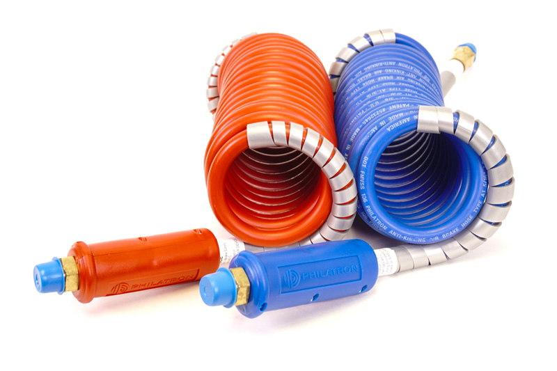 Stallion Coiled red and blue truck trailer brake air lines