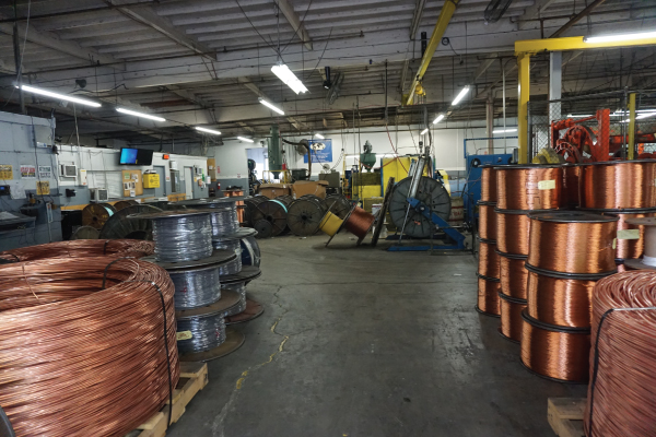 solid copper cable and wire in a spool and in wood in a reel